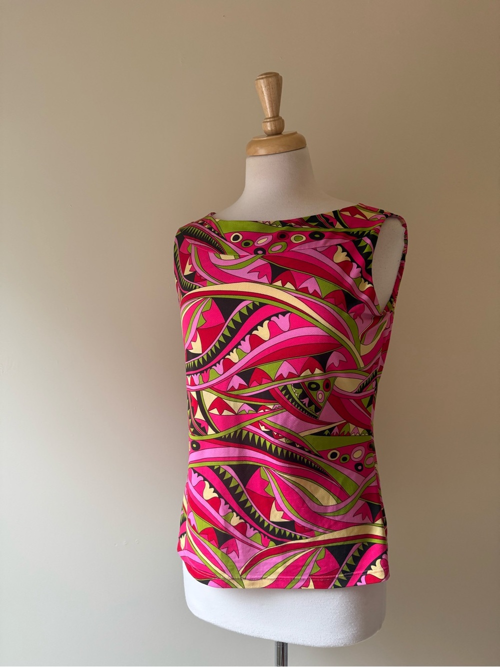 Melanie Lyne Y2K Pucci Inspired Psychedelic Print Top S/M